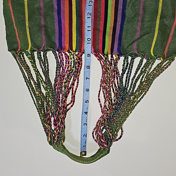 Chiapas Woven Market Hammock Bag Purse‎ Tote Sack Striped Mexico Colorful - Picture 6 of 6